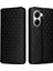 Xiaomi Poco X7 Pro 5g/redmi Turbo 4 5g Eşkenar Dörtgen Baskılı Deri Telefon Kapağı-Balck Için (Yurt Dışından) 1