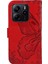 Xiaomi Redmi Note 14 4g (163.25X76.55X8.16MM) Kılıf Desenli Pu Deri Folyo Flip Telefon Kapağı - Kırmızı (Yurt Dışından) 2