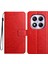 Xiaomi Redmi Note 14 Pro 4g Cüzdan Çiçek Baskılı Deri Kapak Çevirin Kayışlı-Kırmızı (Yurt Dışından) 1
