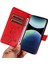 Xiaomi Redmi Note 14 Pro 4g Pu Çiçek Desenli Cüzdan Standlı Telefon Kapağı-Kırmızı (Yurt Dışından) 5