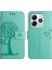 Xiaomi Redmi Note 14 4g (164.84X78.15X8.16MM) Kılıf Pu Deri Baykuş Ağacı Baskılı Cüzdan Telefon Kapağı-Mavi (Yurt Dışından) 1