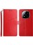 Xiaomi Redmi Note 14 Pro 4g Kılıf Y Şekilli Çizgiler Baskı Deri Telefon Kapağı-Kırmızı (Yurt Dışından) 1