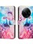 Xiaomi Redmi Için A3 4G/A3X 4g/poco C61 4g Mermer Desen Pu Deri Cüzdan Telefon Kapağı-Pembe/mor (Yurt Dışından) 1