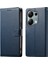 Xiaomi Redmi Için Not 13 Pro 4g Kılıf Litchi Doku Deri Manyetik Toka Cüzdan Standı Bilek Kayışı-Koyu Mavi (Yurt Dışından) 1