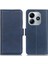 Xiaomi Redmi Note 14 5g Kılıf Standı Sığır Derisi Doku Pu Deri Telefon Kapağı-Mavi (Yurt Dışından) 1