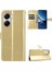 Xiaomi Redmi Için Turbo 4 5g/xiaomi Poco X7 Pro 5g Pu Askı ile Crazy Horse Doku Telefon Cüzdan Kapağı-Altın (Yurt Dışından) 3