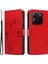 Xiaomi Redmi Note 14 4g (163.25X76.55X8.16MM) Pu Çiçek Desenli Cüzdan Standlı Telefon Kapağı-Kırmızı (Yurt Dışından) 1