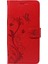 Xiaomi Redmi Note 14 4g (163.25X76.55X8.16MM) Pu Çiçek Desenli Cüzdan Standlı Telefon Kapağı-Kırmızı (Yurt Dışından) 2