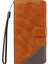 Xiaomi Redmi Note 14 4g (163.25X76.55X8.16MM) Geometrik Çizgili Tasarım Bilek Askılı Cüzdan-Kahverengi (Yurt Dışından) 2