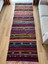 101 x 325 cm Canlı Renkli Kilim, Uzun Yün Yolluk, Çizgili ve Akrep Motifli, El Dokuma Vintage Kilim 1