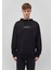 Baskılı Kapüşonlu Siyah Sweatshirt 0610960-900 3