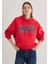 Mavi Logo Baskılı Kapüşonlu Kırmızı Sweatshirt 1600361-82054 2