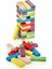 Renkli Jenga Tower Büyük Boy Eğitici Doğal Ahşap Denge Oyunu (54 parça) 2