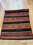 76X123 cm Küçük Kilim, Çizgili Tasarım Renkli Pıtrak Motifli, El Dokuma Yün Kilim, Modern Dekoratif Kilim 2