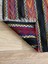 76X123 cm Küçük Kilim, Çizgili Tasarım Renkli Pıtrak Motifli, El Dokuma Yün Kilim, Modern Dekoratif Kilim 3