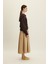 Katy Gabardin Büzgülü Etek Camel 5