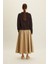 Katy Gabardin Büzgülü Etek Camel 8