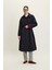 Kemerli Oversize Gabardin Trençkot Lacivert 2