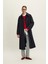 Kemerli Oversize Gabardin Trençkot Lacivert 6