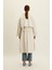 Kemerli Oversize Gabardin Trençkot Tereyağı 6