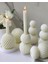 Dekoratif Yuvarlak Çizgili Pinterest Şamdan Mumluk 3
