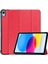 Apple iPad 10.9 (2022) Için Aşınma Önleyici Pu Deri Koruyucu Kılıf Damla Geçirmez Üç Katlı Stand Tablet Kapağı Otomatik Uyandırma/uyku-Kırmızı (Yurt Dışından) 1