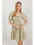 2351 Kloş Poplin Elbise - Çağla 2