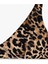 Mat Kumaş V Yaka Leopar Desenli Bikini Üst 2