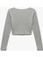 Çıt Çıt Düğmeli Yuvarlak Yaka Uzun Kollu Slim Fit Crop Tişört 4