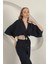 Müslin Kumaş Kimono-Lacivert 3