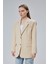Kadın Oversize Astarlı Dokuma Blazer Ceket 3
