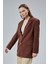 Kadın Oversize Astarlı Dokuma Blazer Ceket 3