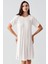 Dantelli Kısa Kollu Esnek Viskoz Gecelik 17104 2