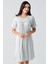 Dantelli Kısa Kollu Esnek Viskoz Gecelik 17104 2