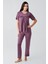 Dantelli Kısa Kollu Esnek Viskoz Pijama Takım 17204 1
