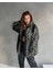 Leopar Desen Çift Cep Oversize Denim Gömlek Ceket 3