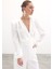 Kruvaze Desenli Bodysuit Bluz - Ekru 1