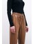 Bel Lastikli Deri Jogger Pantolon - Bej 5