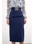 Aksesuar Detaylı Kalem Etek - Lacivert 4