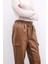 Deri Jogger Pantolon - Bej 4