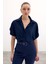 Kol Detaylı Salaş Gömlek - Lacivert 1