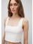 Kare Yaka Beyaz Crop Top 1612657-70057 5