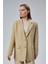 Kadın Oversize Düz Kesim Astarlı Dokuma Blazer Ceket 3