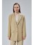 Kadın Oversize Düz Kesim Astarlı Dokuma Blazer Ceket 5