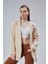 Kadın Oversize Düz Kesim Astarlı Dokuma Blazer Ceket 1
