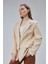 Kadın Oversize Düz Kesim Astarlı Dokuma Blazer Ceket 4