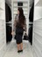 Kadın Dijital Baskılı Full Likralı Kristal Örme Kumaş Drape Detaylı Yırtmaç Dekolteli Midi Boy Elbise 5