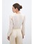 Kruvaze Vatkalı Bodysuit - Bej 5