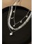Gümüş Rengi Yıldız Sallantılı Choker Kolye Seti 2