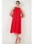 Regular Fit Halter Yaka Midi Boy Elbise Bayan Elbise 67810049 4